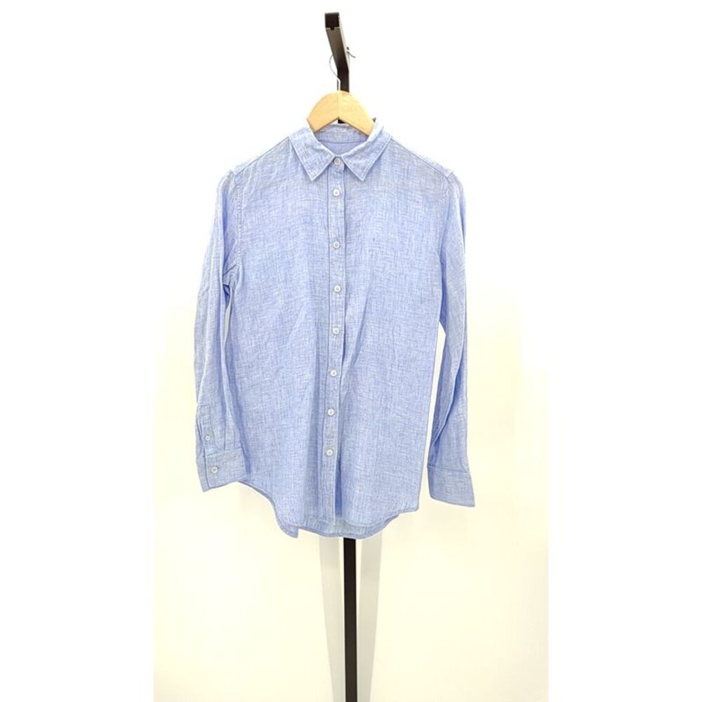 Quince Light Blue Button-Down Linen Shirt